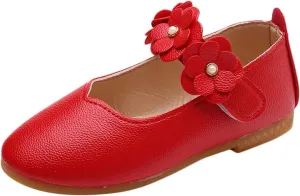 Black Shoes for Girls,Children Baby Girls Leather Flower Princess Shoes Soft Dance Shoes Kids Shoes 1-11 Years
