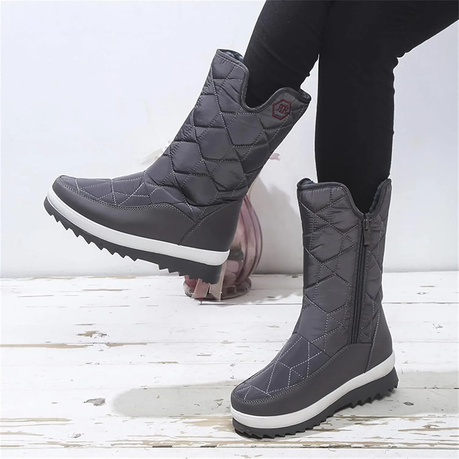 Black Winter Boots for Women Wide Calf Womens Waterproof Winter Boots Size 8 Womens Tall Snow Boots Size 9 Tall Snow Boots Waterproof Snow Shoes for Women Cute