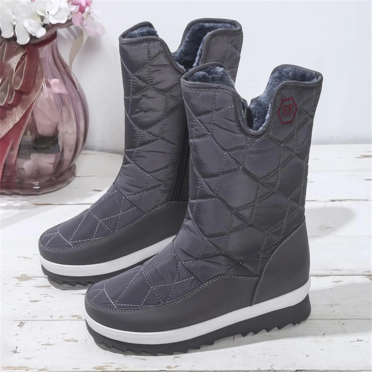 Black Winter Boots for Women Wide Calf Womens Waterproof Winter Boots Size 8 Womens Tall Snow Boots Size 9 Tall Snow Boots Waterproof Snow Shoes for Women Cute