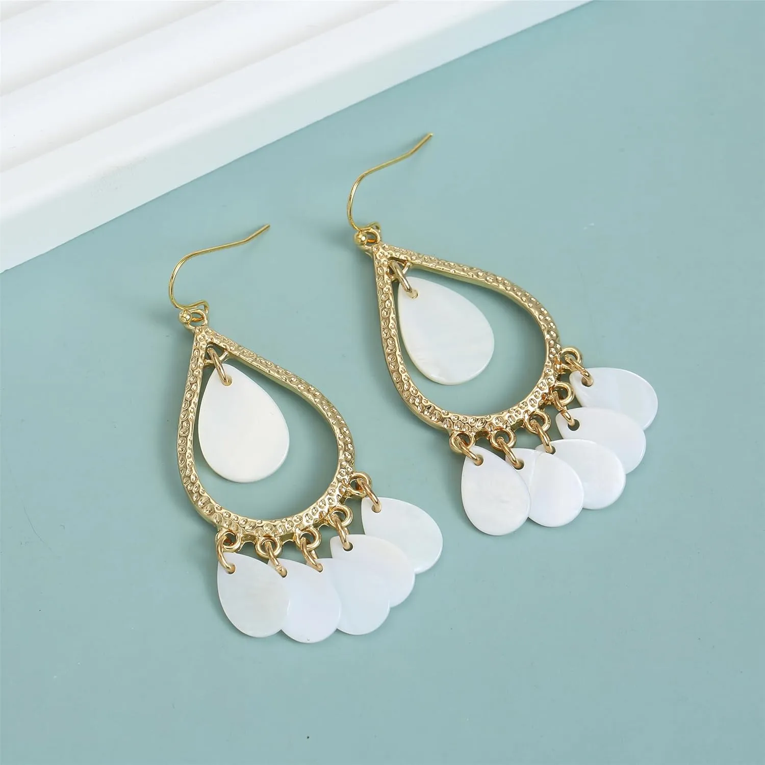Bohemian Colorful Drop Earrings for women Dangle Teardrop Multi Beads Bohemian Chandelier Statement Earrings Unique Fashion Jewelry Gifts