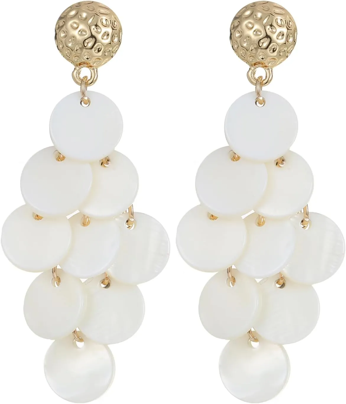 Bohemian Multi Color Disc Beads Drop Earrings for Women Handmade Fashion Dangle Stud Earrings
