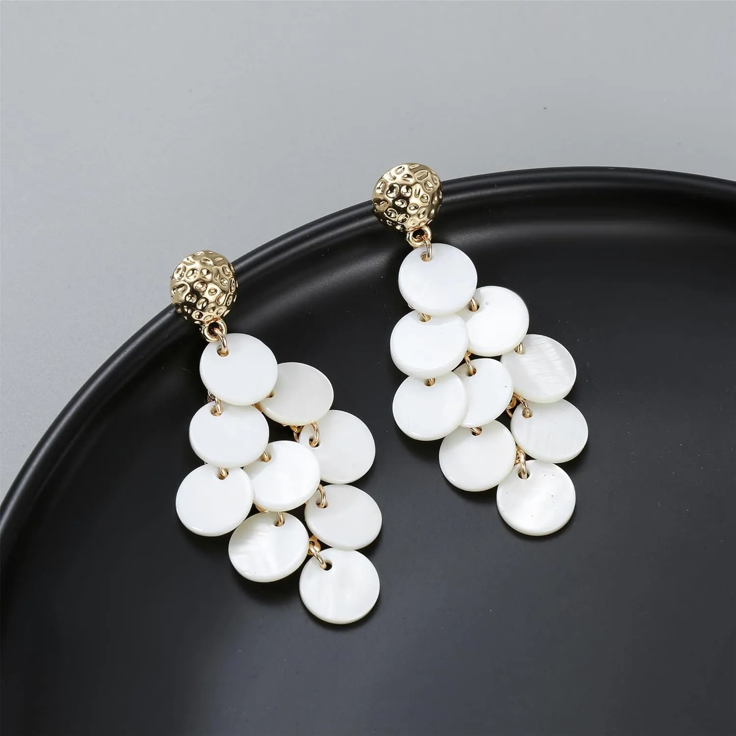 Bohemian Multi Color Disc Beads Drop Earrings for Women Handmade Fashion Dangle Stud Earrings