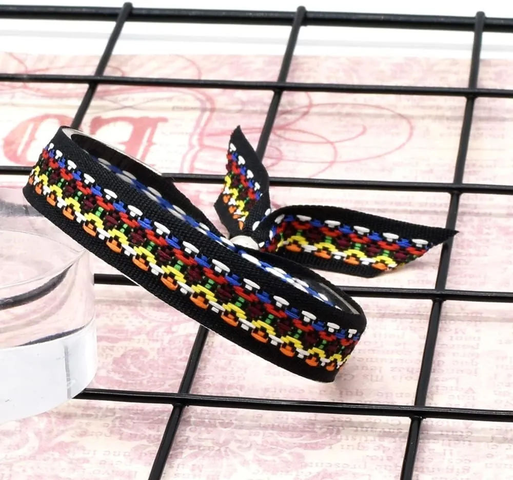 Boho Fabric Bracelets - Adjustable, Waterproof Friendship Bracelets for Women & Men