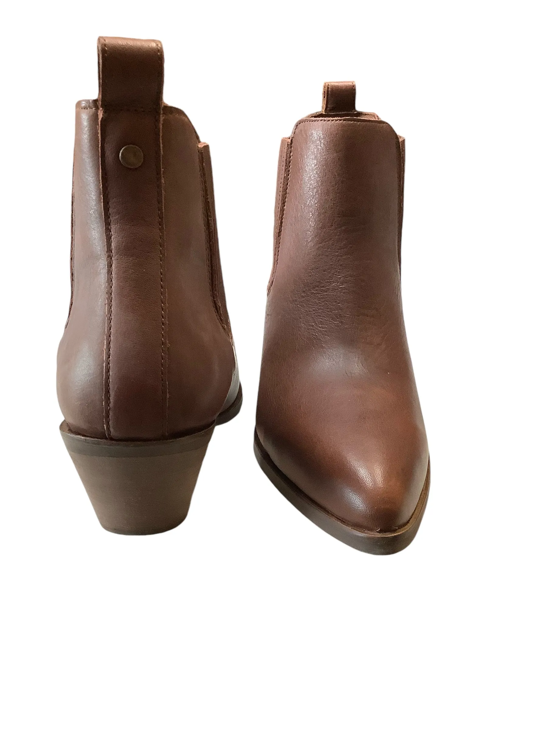 Boots Ankle Heels By Cmb In Brown, Size: 10