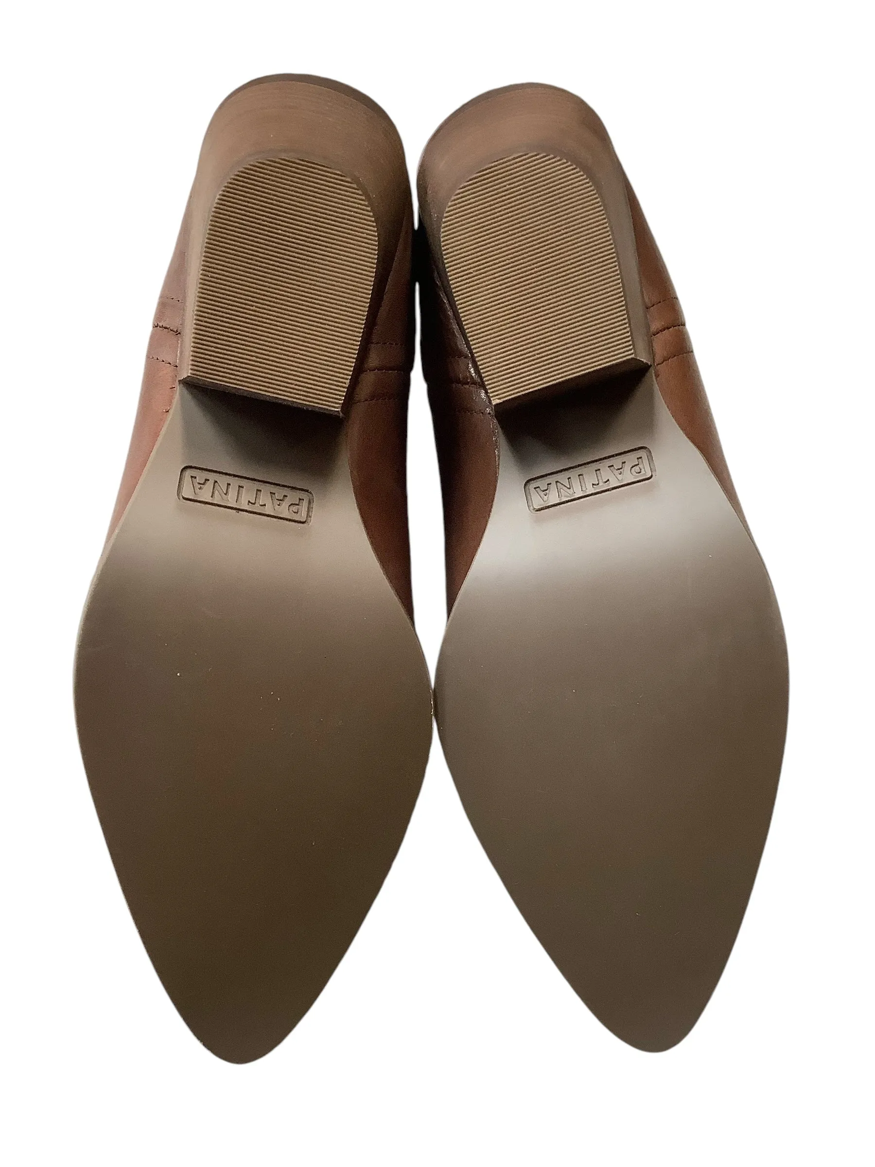 Boots Ankle Heels By Cmb In Brown, Size: 10