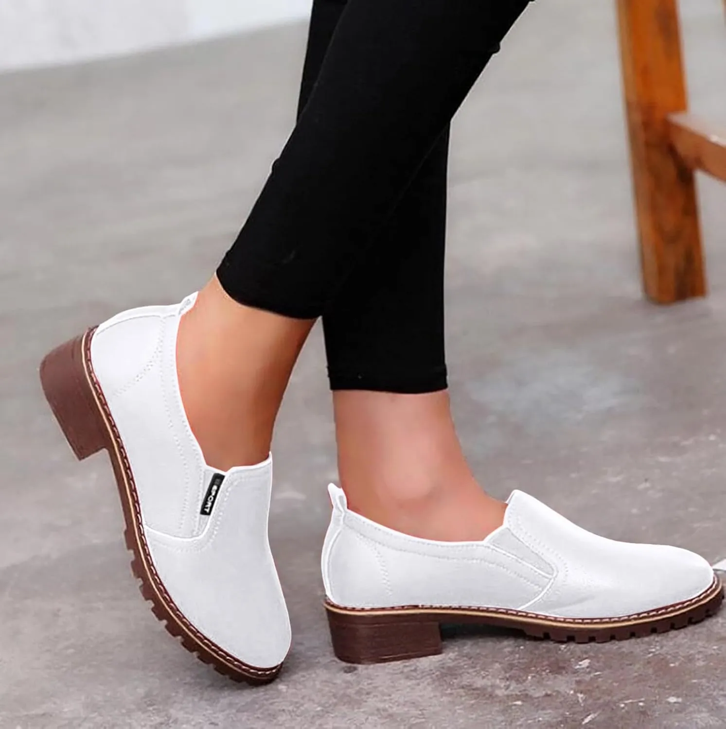 Boots for Women Round Toe Block Heel Comfortable Ankle Boots Lug Sole Waterproof Platform Retro Trendy Booties