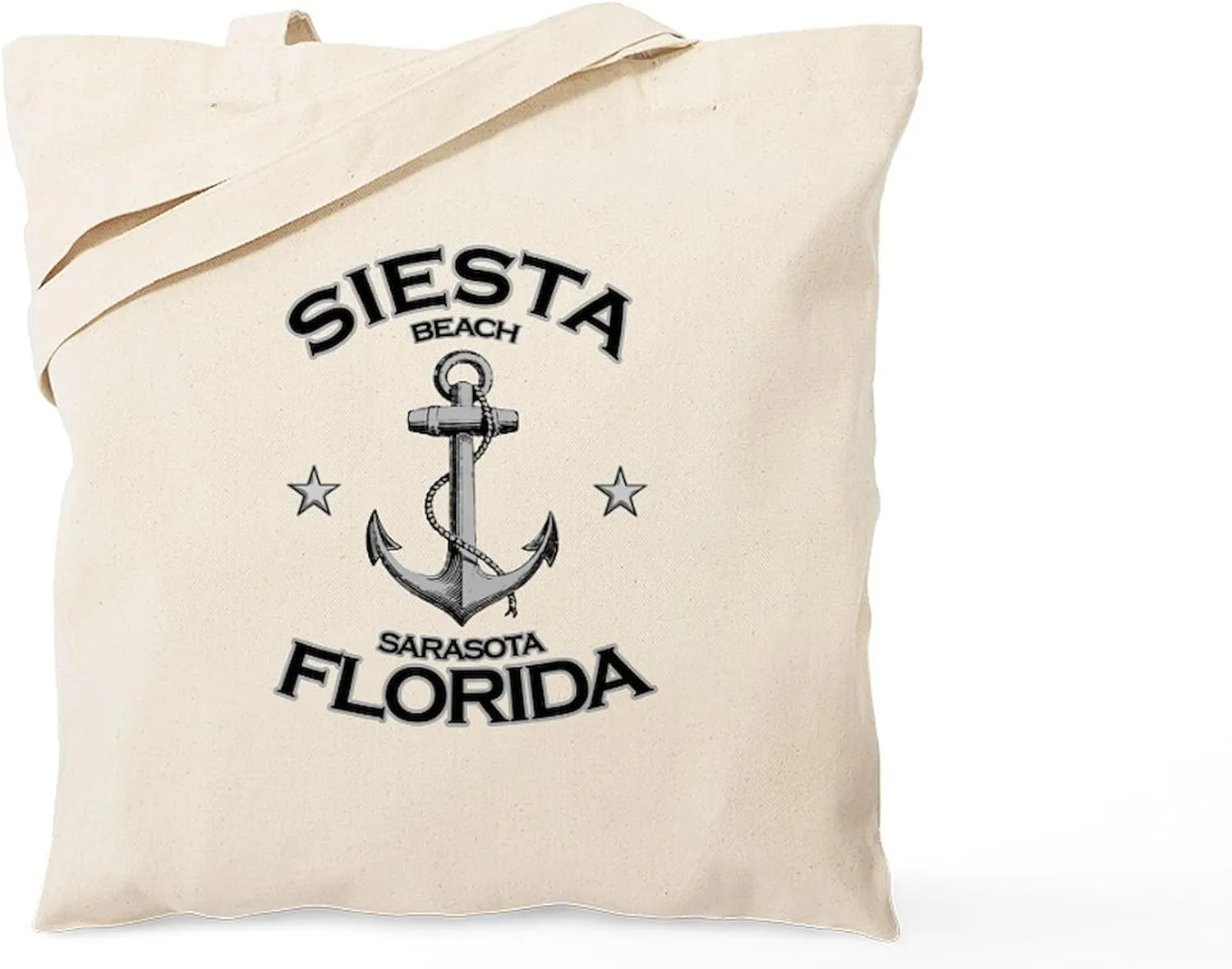 CafePress Siesta Beach, Sarasota, FL Tote Bag Reusable Natural Beige Canvas Shopping Bag