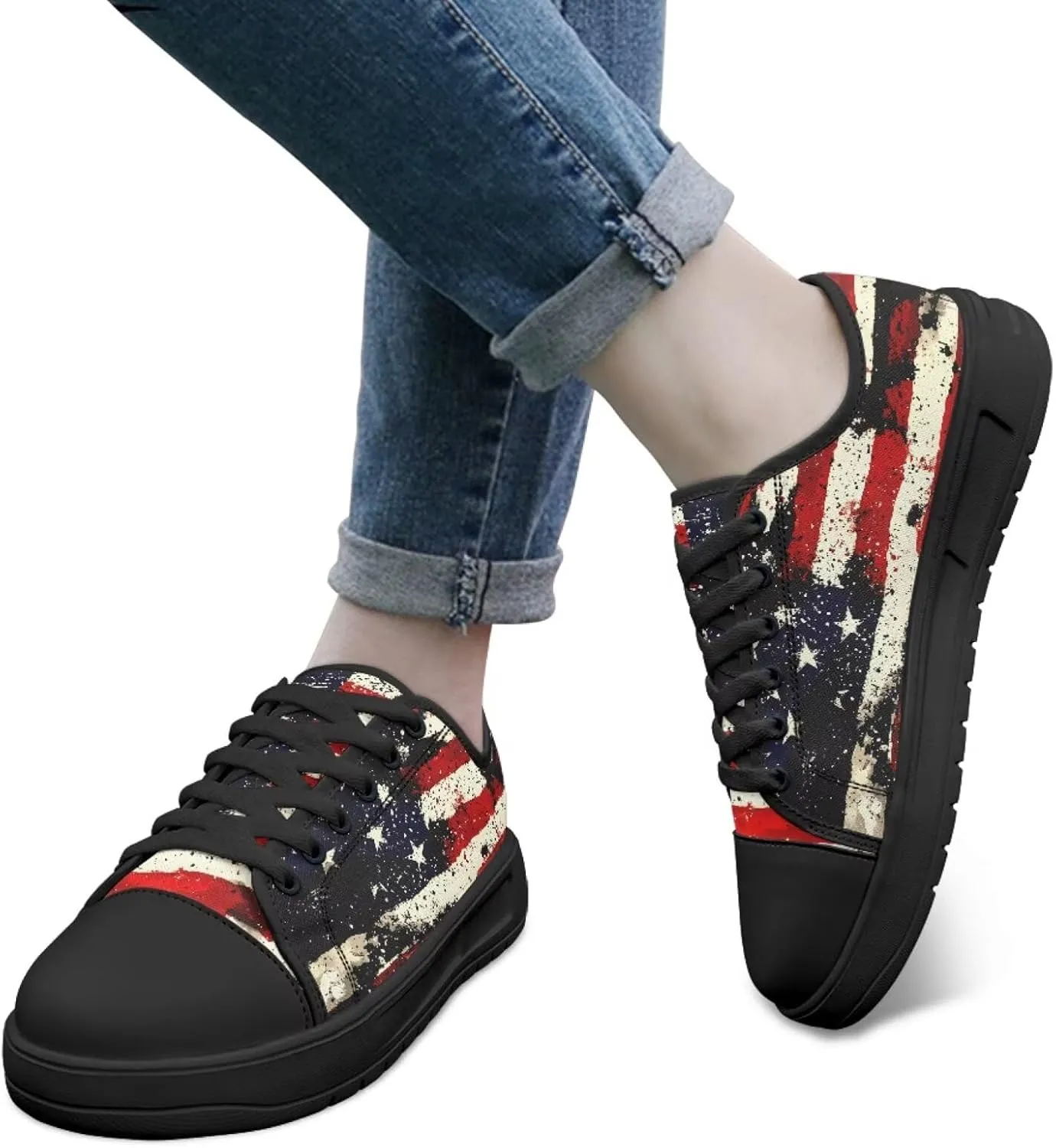 Canvas Shoes for Women Platform Sneakers Slip on Lace-up Walking Flats Outdoor Lightweight Tennis Shoe