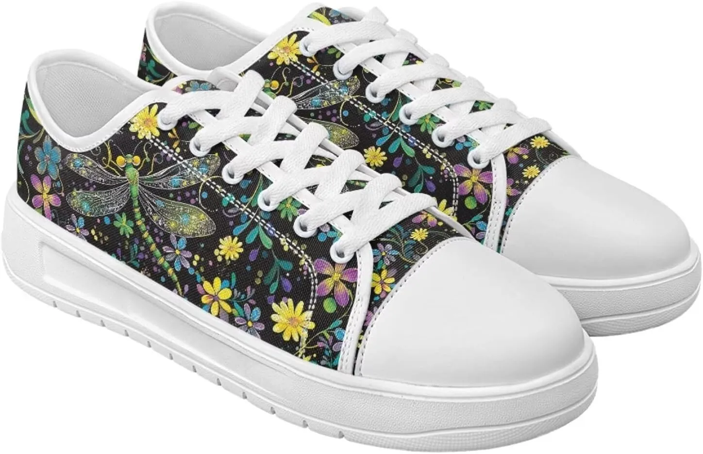 Canvas Slip on Shoes for Women Trendy Low Top Barefoot Sneakers Lace Up Design Walking Flats