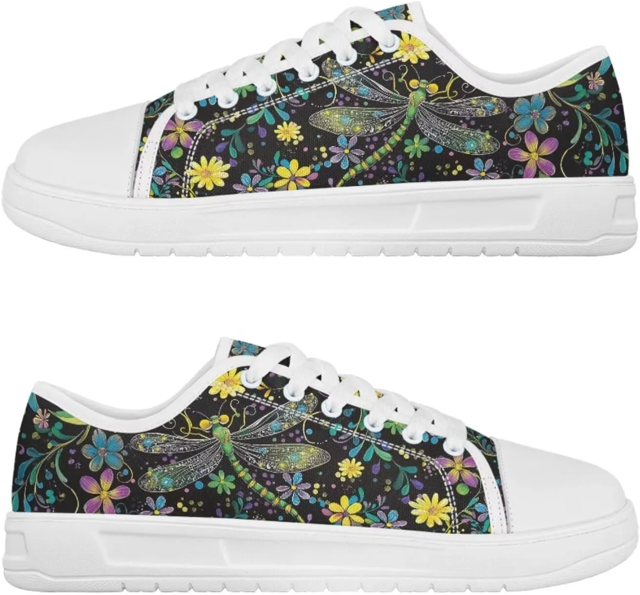 Canvas Slip on Shoes for Women Trendy Low Top Barefoot Sneakers Lace Up Design Walking Flats