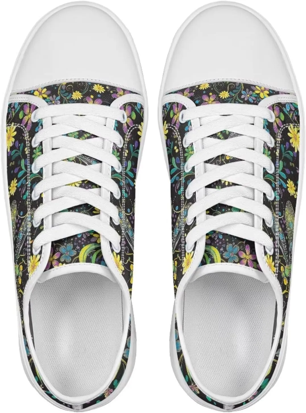 Canvas Slip on Shoes for Women Trendy Low Top Barefoot Sneakers Lace Up Design Walking Flats