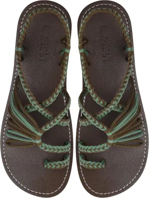 Capana Woven Women's Flat Sandals - Strappy Braided Sandals, Beach Sandals for Women Dressy Summer, Rope Bohemian Sandals, Spring Casual Womens Shoes, Comfy Boho Flats for Teen Girls  Commune
