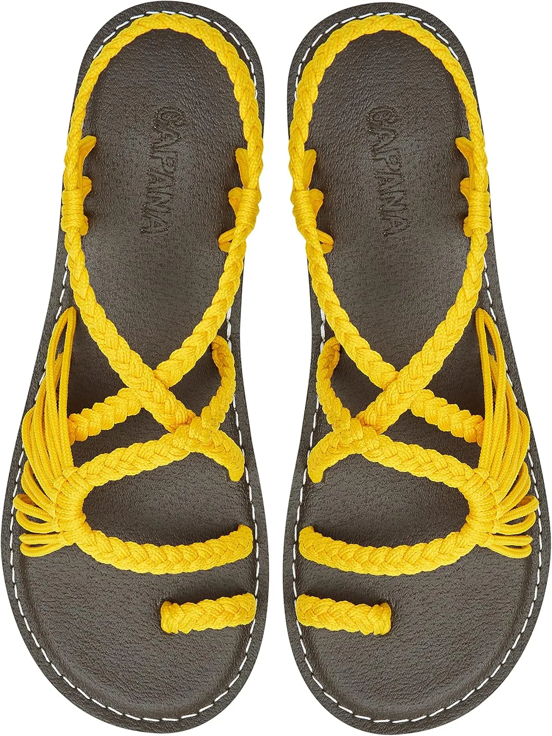 Capana Woven Women's Flat Sandals - Strappy Braided Sandals, Beach Sandals for Women Dressy Summer, Rope Bohemian Sandals, Spring Casual Womens Shoes, Comfy Boho Flats for Teen Girls  Commune