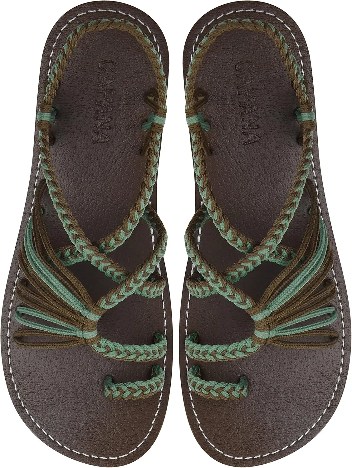 Capana Woven Women's Flat Sandals - Strappy Braided Sandals, Beach Sandals for Women Dressy Summer, Rope Bohemian Sandals, Spring Casual Womens Shoes, Comfy Boho Flats for Teen Girls  Commune