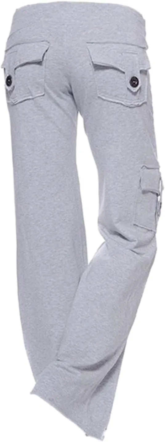 Cargo Pants Women Wide Leg Yoga Pants Multiple Pockets Cargo Pants Workout Athletic Pants Baggy Y2k Pants Plus Size