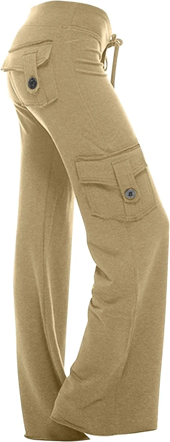 Cargo Pants Women Wide Leg Yoga Pants Multiple Pockets Cargo Pants Workout Athletic Pants Baggy Y2k Pants Plus Size