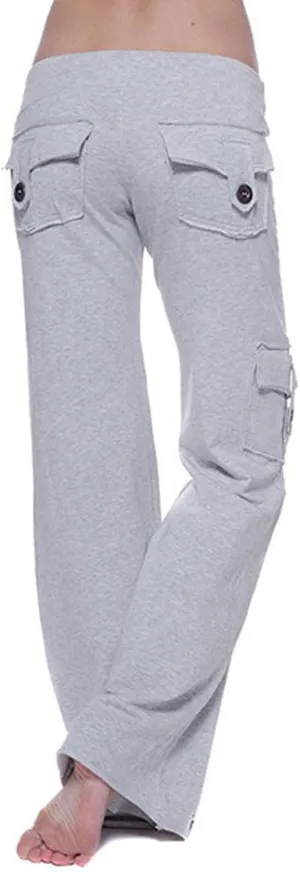 Cargo Pants Women Wide Leg Yoga Pants Multiple Pockets Cargo Pants Workout Athletic Pants Baggy Y2k Pants Plus Size