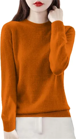 Cashmere Sweaters for Women Long Sleeve Crewneck Pullover Comfort Sweater Ladies Sweaters for Women Trendy 2025