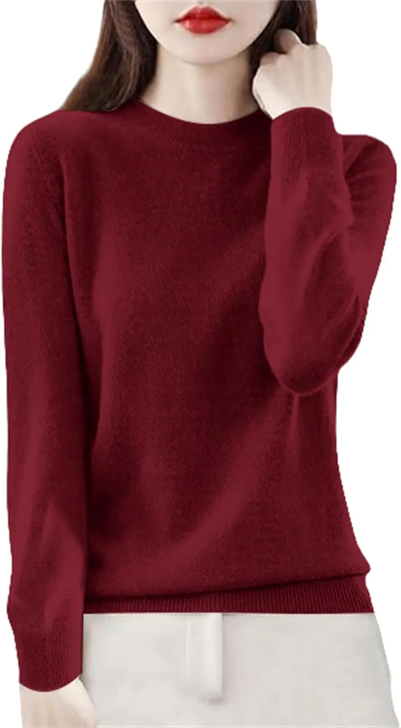 Cashmere Sweaters for Women Long Sleeve Crewneck Pullover Comfort Sweater Ladies Sweaters for Women Trendy 2025