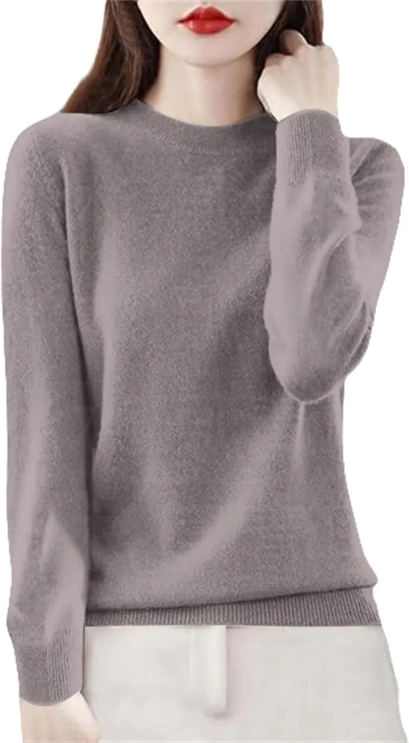Cashmere Sweaters for Women Long Sleeve Crewneck Pullover Comfort Sweater Ladies Sweaters for Women Trendy 2025