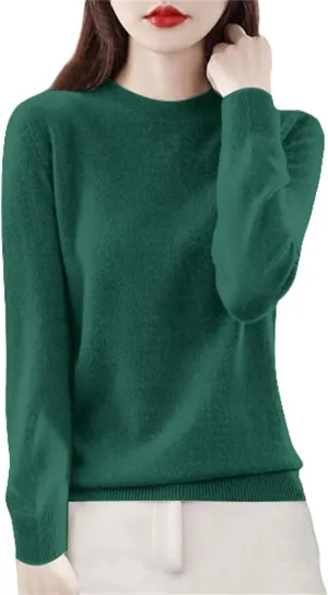 Cashmere Sweaters for Women Long Sleeve Crewneck Pullover Comfort Sweater Ladies Sweaters for Women Trendy 2025