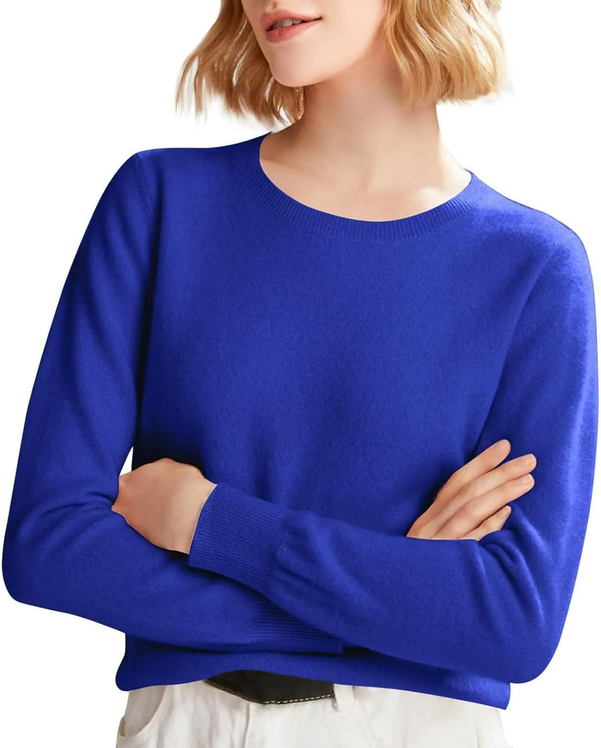 Cashmere Sweaters for Women Long Sleeve Crewneck Pullover Comfort Sweater Ladies Sweaters for Women Trendy 2025