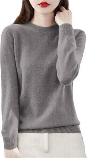 Cashmere Sweaters for Women Long Sleeve Crewneck Pullover Comfort Sweater Ladies Sweaters for Women Trendy 2025