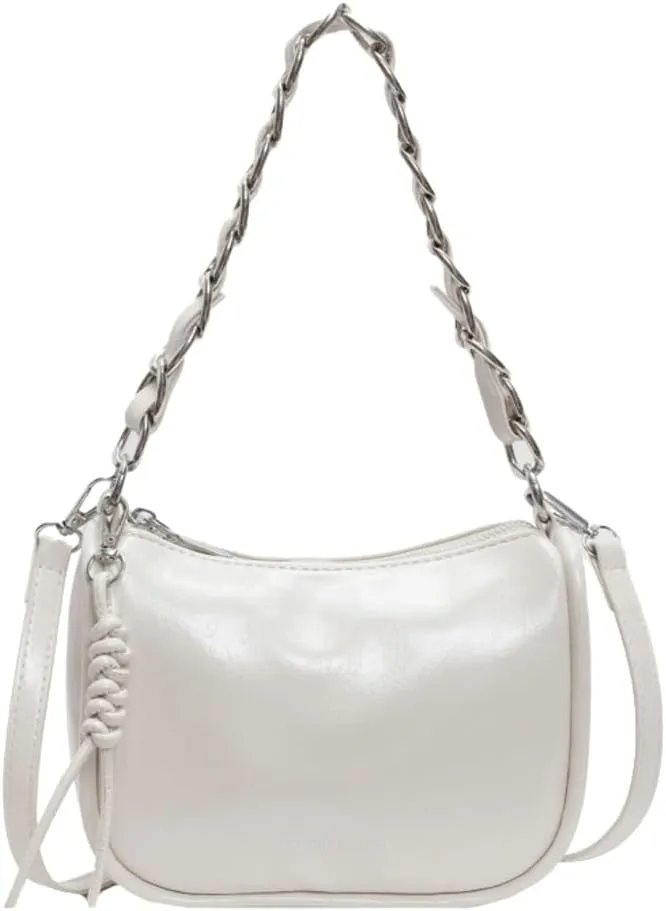 Casual Shoulder Purses For Women Crossbody Handbag with Chain Satchels Commuting Designer PU Leather Underarm College Bag