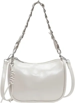 Casual Shoulder Purses For Women Crossbody Handbag with Chain Satchels Commuting Designer PU Leather Underarm College Bag