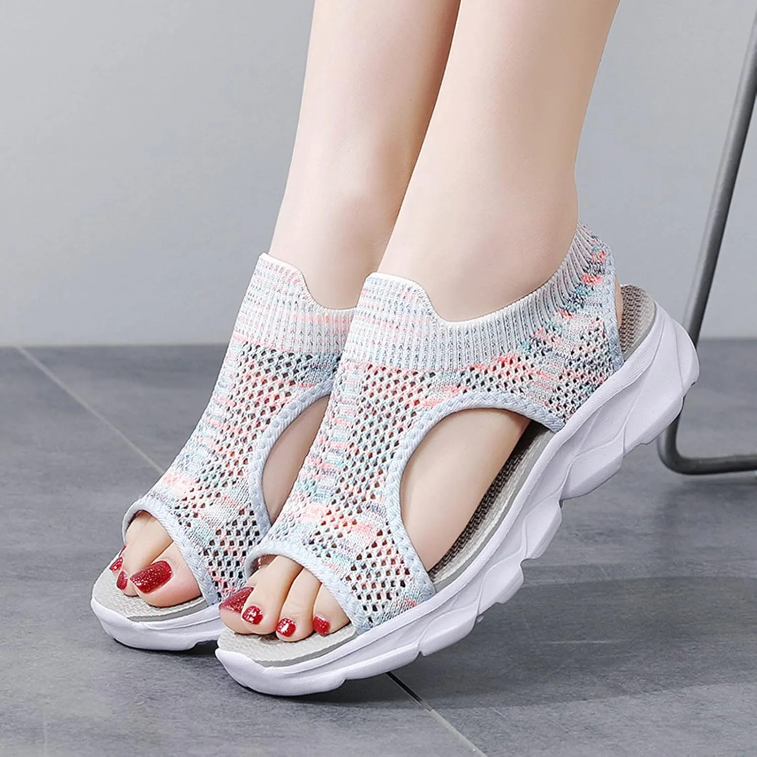 Cathalem Orthopedic Sandals for Women Espadrille Platform Sandals Women Fashion Casual Ankle Strap Wedge Heels