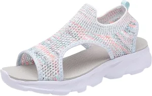 Cathalem Orthopedic Sandals for Women Espadrille Platform Sandals Women Fashion Casual Ankle Strap Wedge Heels