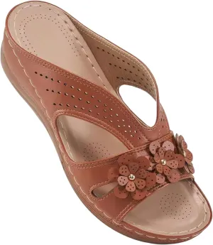 Cathalem Orthopedic Sandals for Women Slip On Dressy Summer Comfortable Slides Sandals Lightweight Memory Foam Platform Shoes