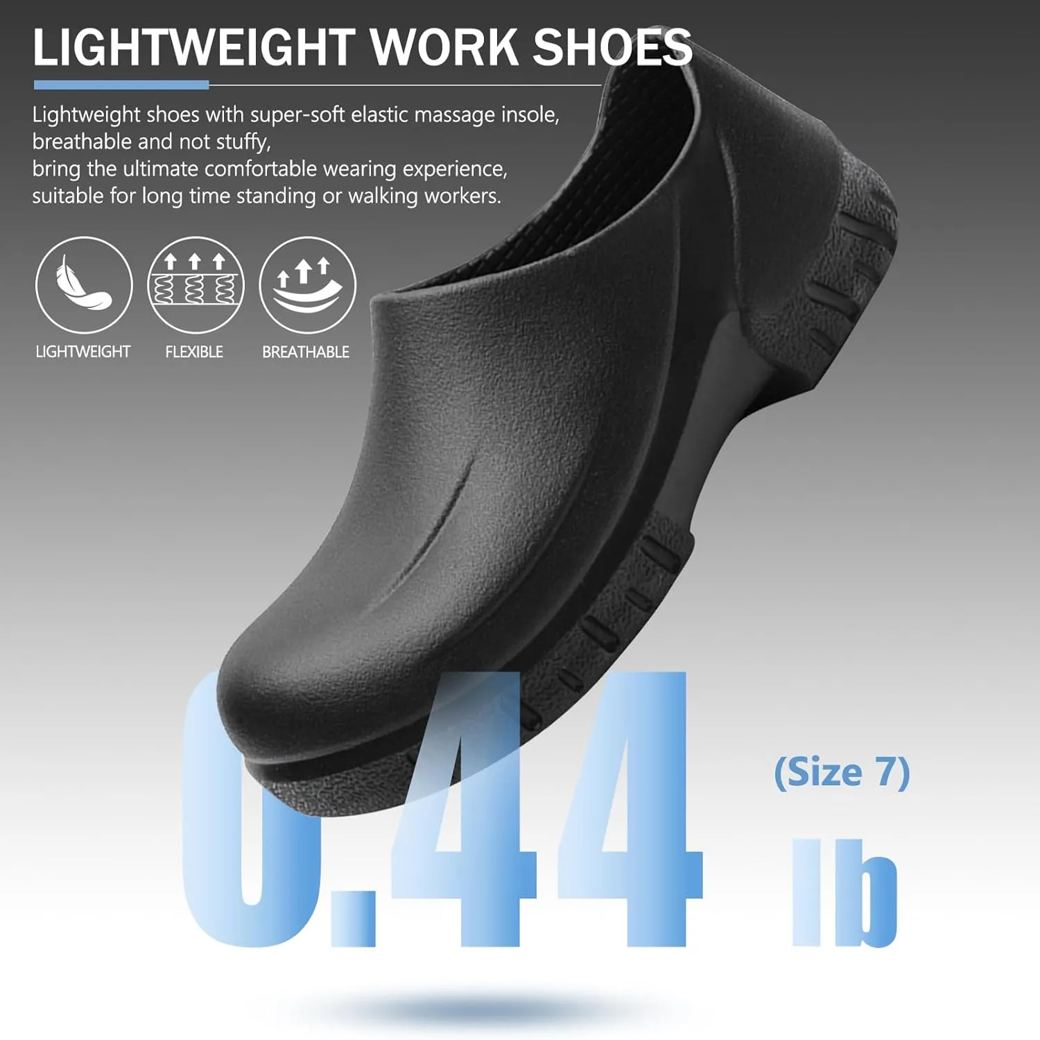Chef Shoes Men, Non Slip Oil Water Resistant Safety Comfortable Work Shoes for Men Women Nursing Kitchen Garden Restaurant Food Service Black Clogs