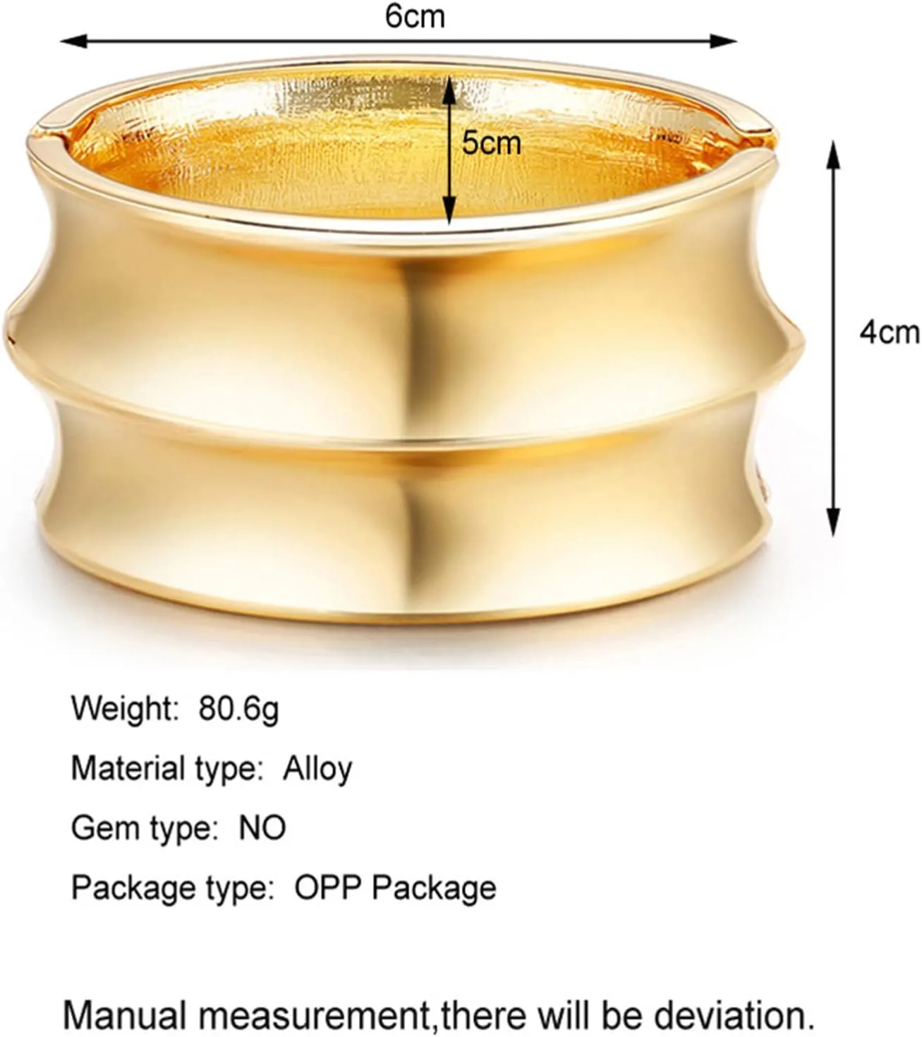 Chunky Thick Opening Twist Angel Feather Cuff Bangle Bracelet for Women Friend Punk Bead Hinge Wide Grooved Wrap Bracelet Statement Bar Party Jewelry Gift