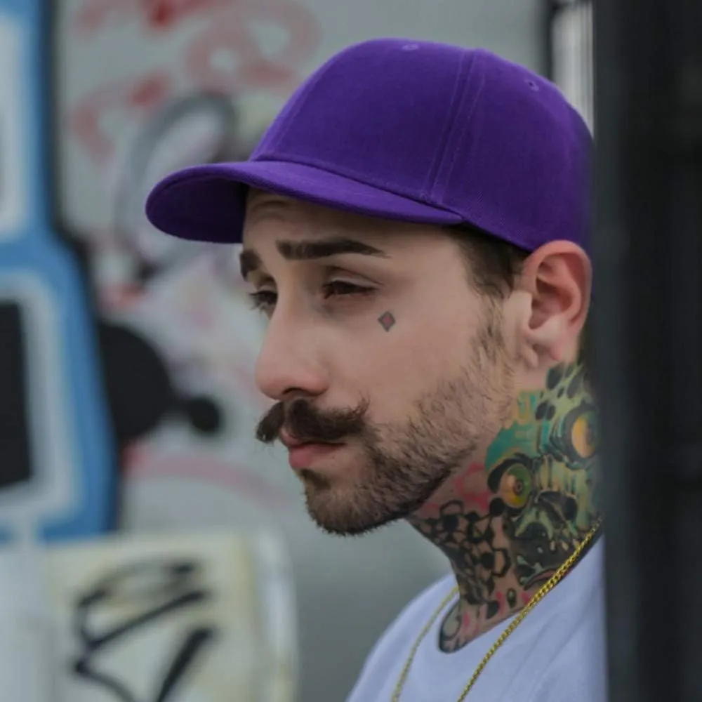CLAPE Short Brim Baseball Cap, Fashion Cotton Anti Sweat Sunscreen Trucker Hats Short Bill Hats for Men