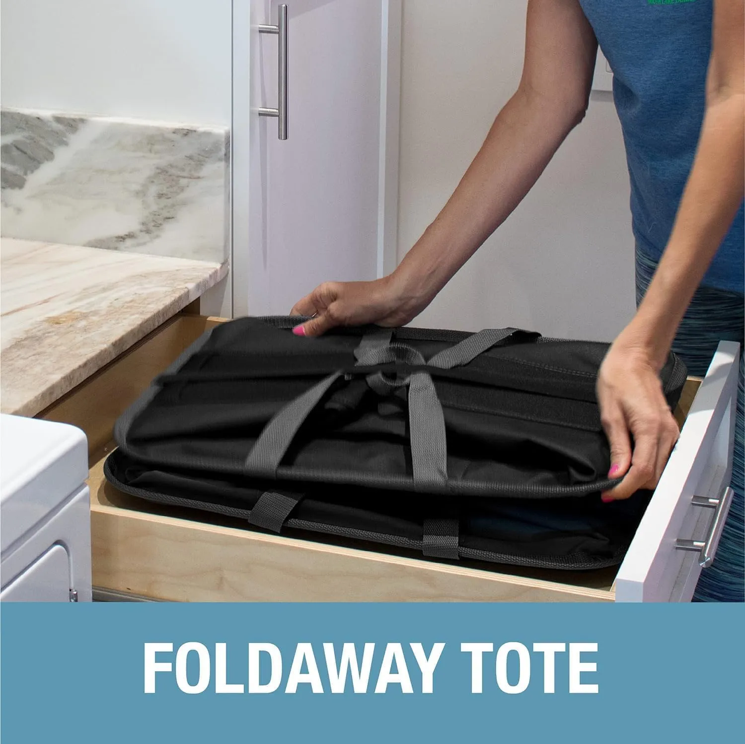 CleverMade Collapsible Laundry Caddy - Black Charcoal 2-Pack 64L - Foldable Storage Organization Container for Clothes Laundry Room Storage Solution