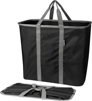 CleverMade Collapsible Laundry Caddy - Black Charcoal 2-Pack 64L - Foldable Storage Organization Container for Clothes Laundry Room Storage Solution
