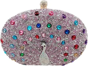 Clutch Purses for Women Peacock Rhinestone Purse Evening Bag Party Clutch Shoulder Handbag Crystal Glitter Handbags Satchels