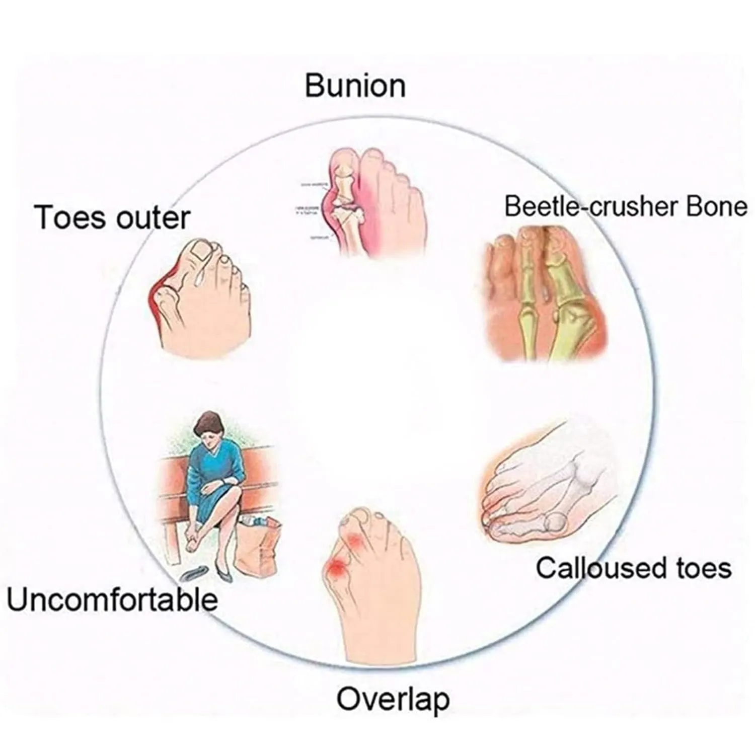 Comfortable Leather Bunion Corrector Sandals Men, Durable Men's Sandals Bunion Relief(Blue,7)