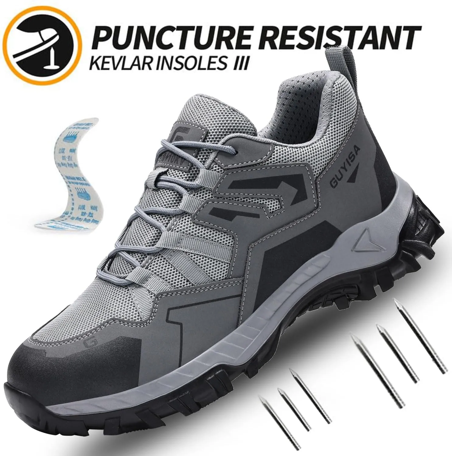 Composite Toe Shoes for Men Non Slip Safety Work Shoes Industrial Steel Toe Sneakers for Men.
