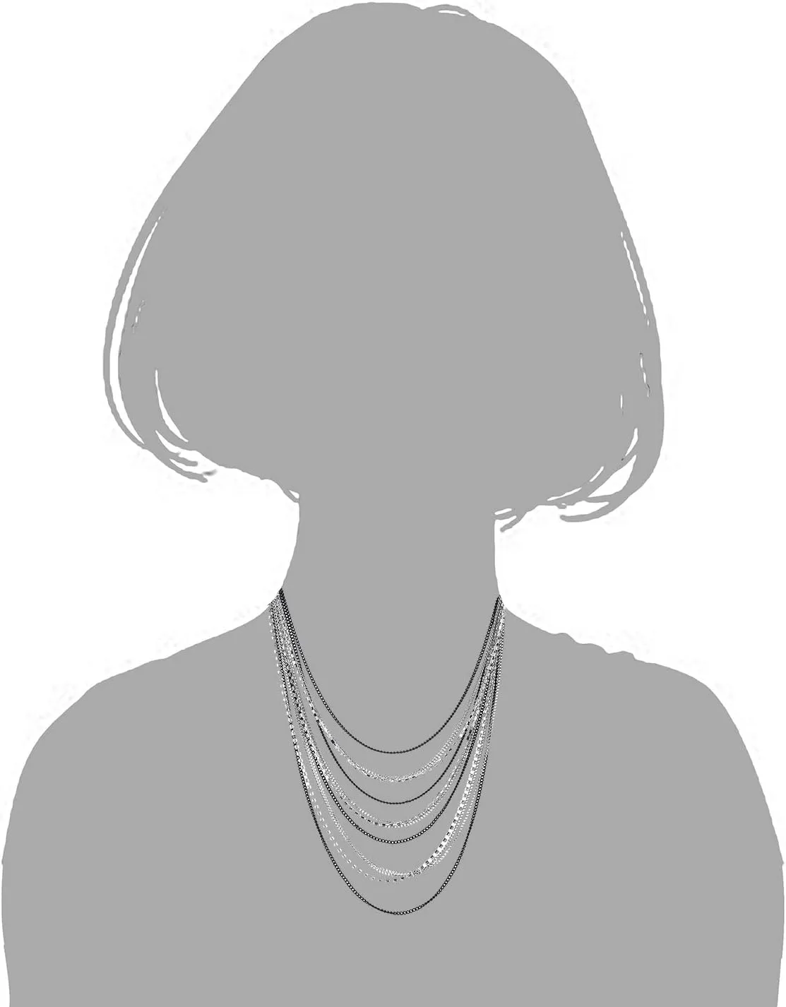 COOLSTEELANDBEYOND Waterfall Multi-Strand Chains Statement Collar Necklace with Rhinestones Chains, Dress