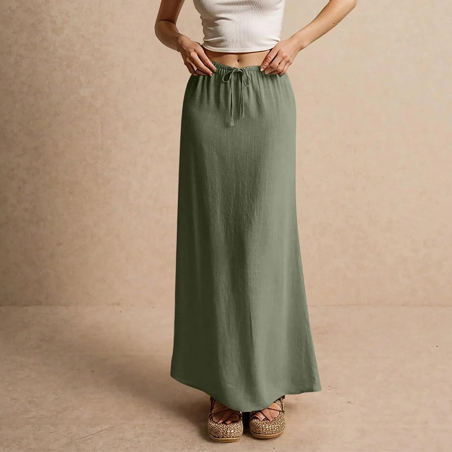 COTECRAM 2025 Women Long Skirt Summer Flowy Casual Lightweight Elegant Cocktail Party Wedding Flared A-Line Maxi Skirts