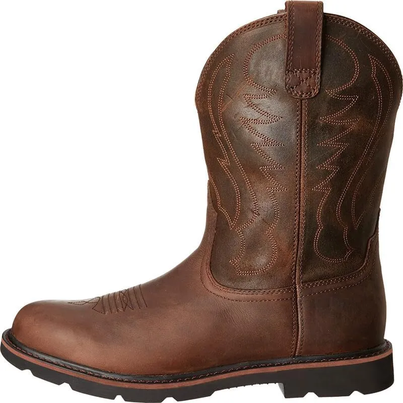 Cowboy Boots For Men Classic Retro Vintage Embroidered Dress Boots Traditional Country Men's Motorcycle Boots
