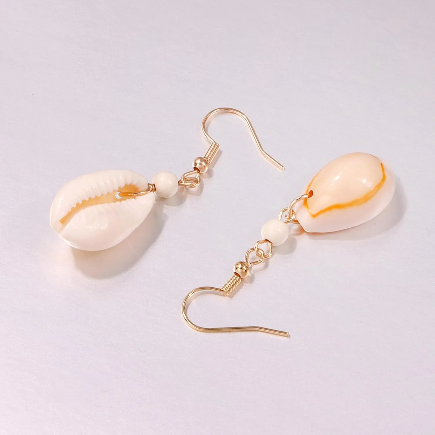 Cowrie Shell Earrings White Shell Dangle Drop Earrings Bohemian Turquoise Shell Earrings Summer Jewelry for Women