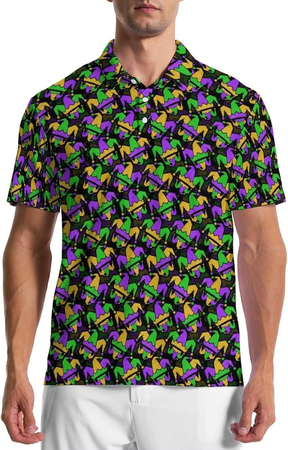 Crawfish Beer Men's Polo Shirts Golf Shirts Moisture Wicking Short Sleeve Golf Polo Shirt for Men