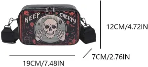 Crossbody Bag for Women Adjustable Strap Handbag PU Leather Satchel Purse Clutch Purse for Halloween Travel Shopping