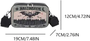 Crossbody Bag for Women Adjustable Strap Handbag PU Leather Satchel Purse Clutch Purse for Halloween Travel Shopping