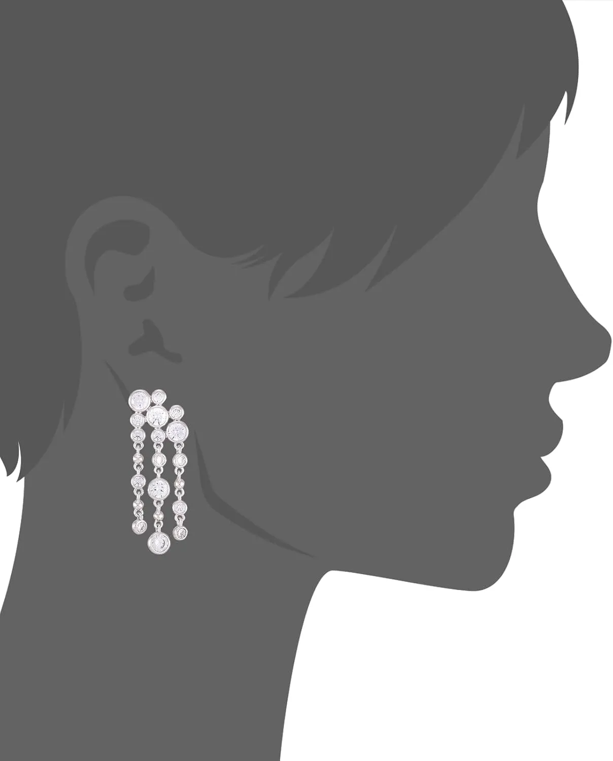Cubic Zircon CZ Stones Earrings Tassel Drops Post earrings 925 Sterling Silver Post Jewelry for Womens Hypoallergenic