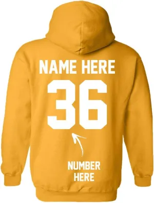 Custom Hoodies - Add Your Name & Number - 2 Side Personalized Sweaters