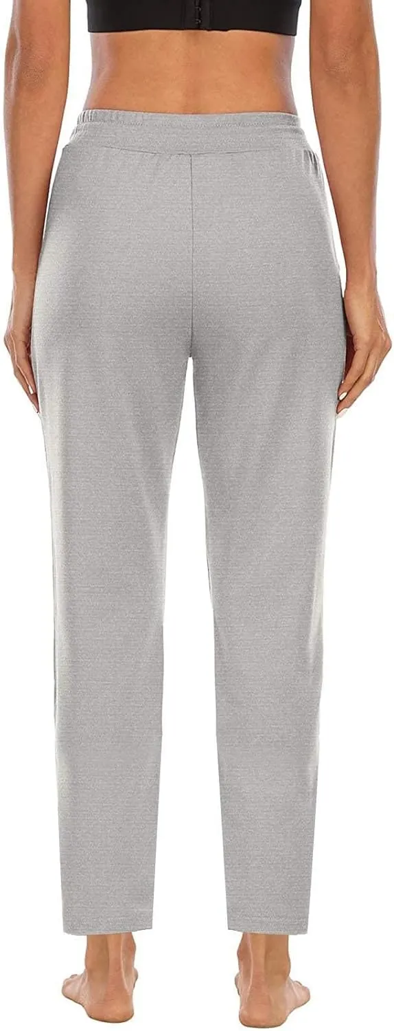 DDAPJ pyju Women's Yoga Pants Drawstring High Waist Workout Pants Straight Leg Casual Pants Gym Stretch Trousers with Pockets